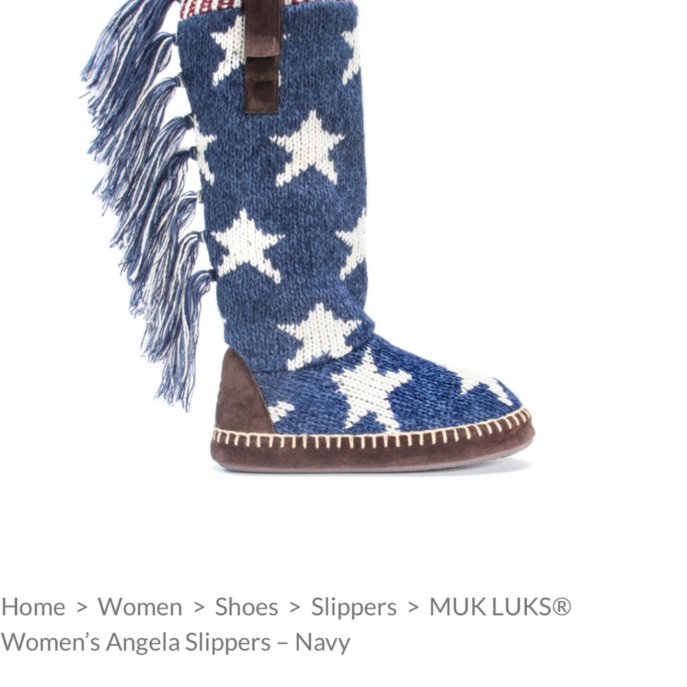 Muk Luks Women's patriotic Starry Blue Slippers size 7/8